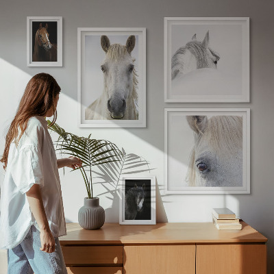 Parede galeria de quadros Retratos de cavalos em estilos artísticos