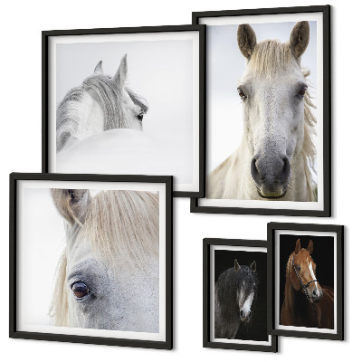 Parede galeria de quadros Retratos de cavalos em estilos artísticos