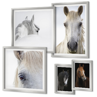 Parede galeria de quadros Retratos de cavalos em estilos artísticos