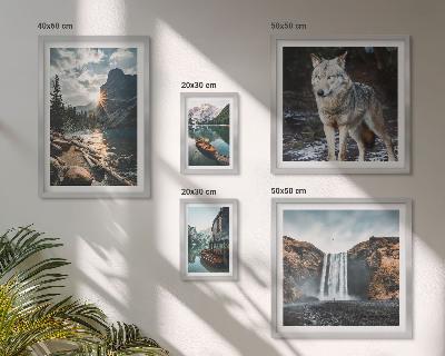 Conjunto de 5 quadros com moldura Paisagens da natureza e da vida selvagem