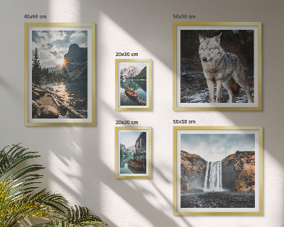 Conjunto de 5 quadros com moldura Paisagens da natureza e da vida selvagem