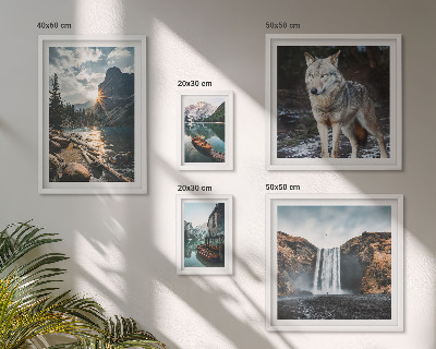 Conjunto de 5 quadros com moldura Paisagens da natureza e da vida selvagem