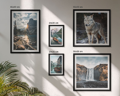 Conjunto de 5 quadros com moldura Paisagens da natureza e da vida selvagem