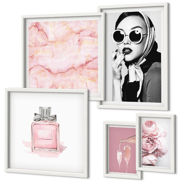 Galeria de parede Detalhes elegantes em rosa