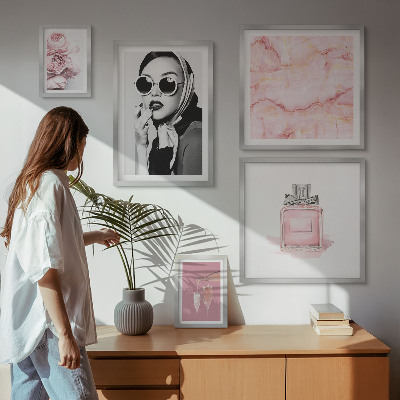 Galeria de parede Detalhes elegantes em rosa