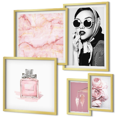 Galeria de parede Detalhes elegantes em rosa