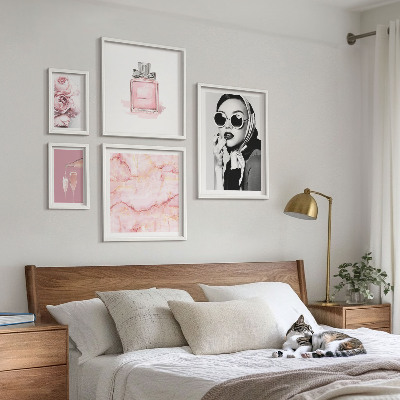Galeria de parede Detalhes elegantes em rosa