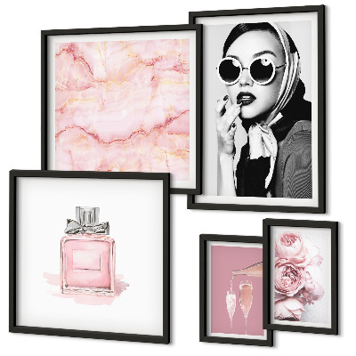 Galeria de parede Detalhes elegantes em rosa