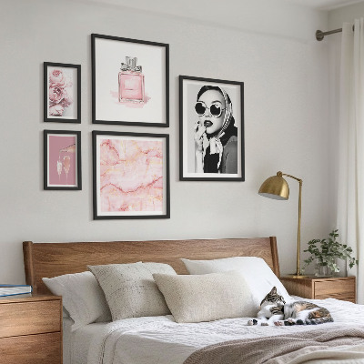 Galeria de parede Detalhes elegantes em rosa