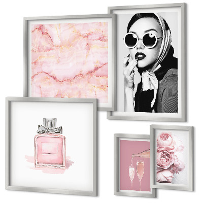 Galeria de parede Detalhes elegantes em rosa