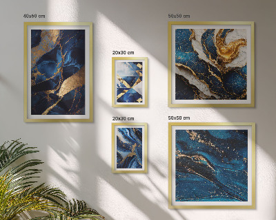 Parede galeria de quadros Padrões abstratos em azul