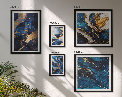 Parede galeria de quadros Padrões abstratos em azul