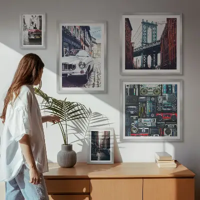 Galeria de parede de carros estilosos e arquitetura urbana