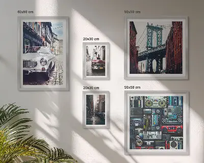 Galeria de parede de carros estilosos e arquitetura urbana