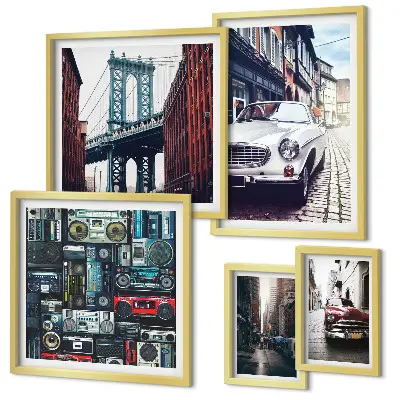 Galeria de parede de carros estilosos e arquitetura urbana