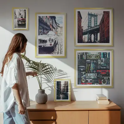 Galeria de parede de carros estilosos e arquitetura urbana