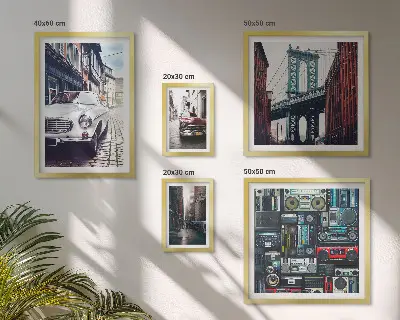 Galeria de parede de carros estilosos e arquitetura urbana