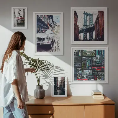 Galeria de parede de carros estilosos e arquitetura urbana