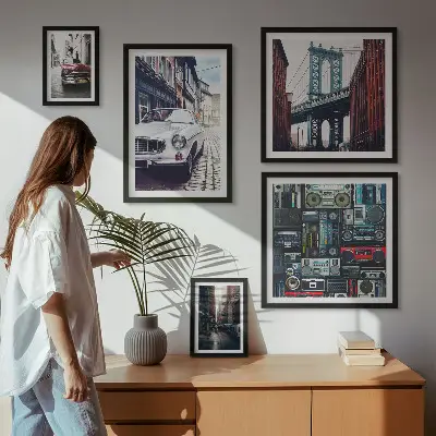 Galeria de parede de carros estilosos e arquitetura urbana