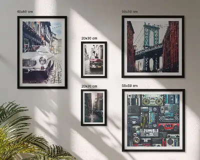 Galeria de parede de carros estilosos e arquitetura urbana