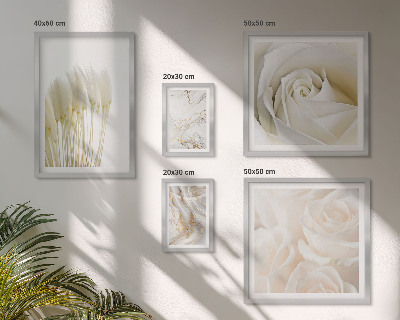 Conjunto de 5 quadros com moldura Detalhes em mármore rosa branco