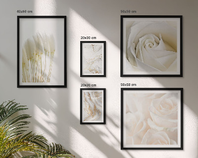 Conjunto de 5 quadros com moldura Detalhes em mármore rosa branco