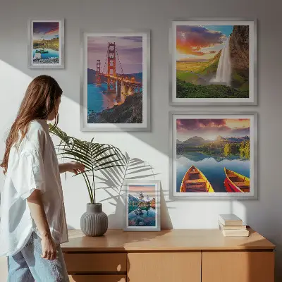 Galeria de quadros para parede com paisagens naturais e pontes dos EUA