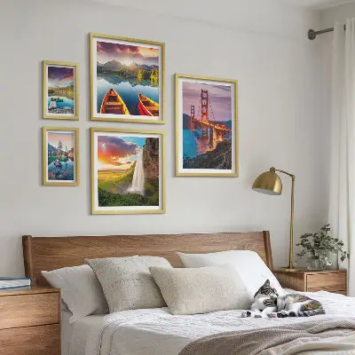 Galeria de quadros para parede com paisagens naturais e pontes dos EUA