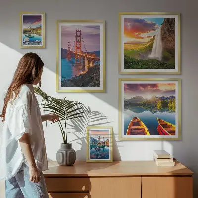 Galeria de quadros para parede com paisagens naturais e pontes dos EUA