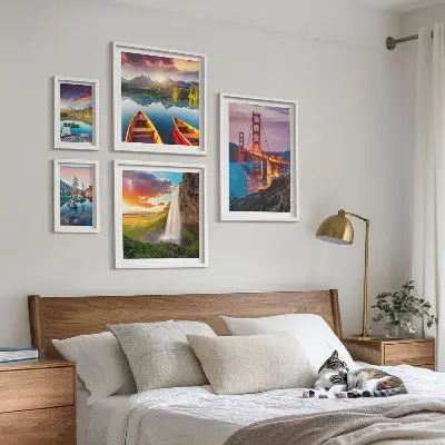 Galeria de quadros para parede com paisagens naturais e pontes dos EUA