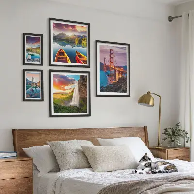 Galeria de quadros para parede com paisagens naturais e pontes dos EUA