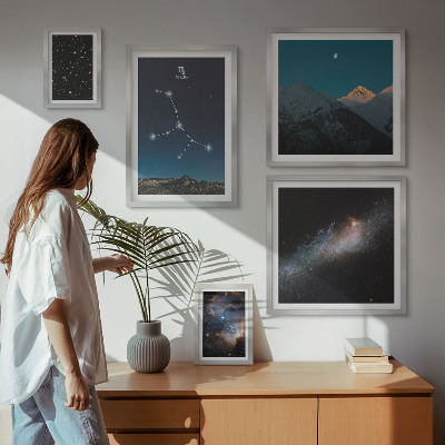 Galeria de parede Paisagens cósmicas à noite estreladas