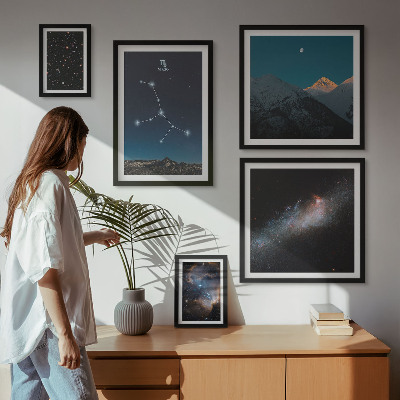 Galeria de parede Paisagens cósmicas à noite estreladas