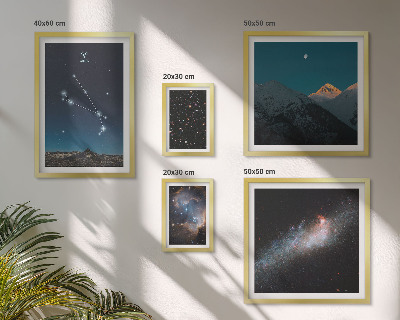 Conjunto de 5 quadros decorativos Visões cósmicas de galáxias