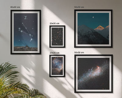 Conjunto de 5 quadros decorativos Visões cósmicas de galáxias