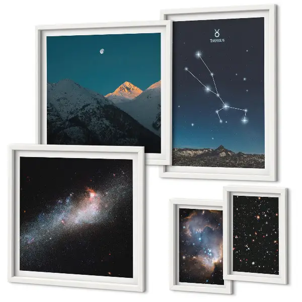 Galeria de parede paisagens estelares cósmicas noturnas