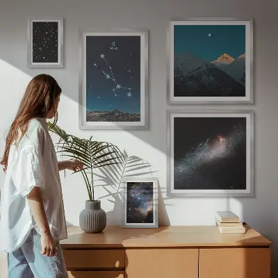 Galeria de parede paisagens estelares cósmicas noturnas