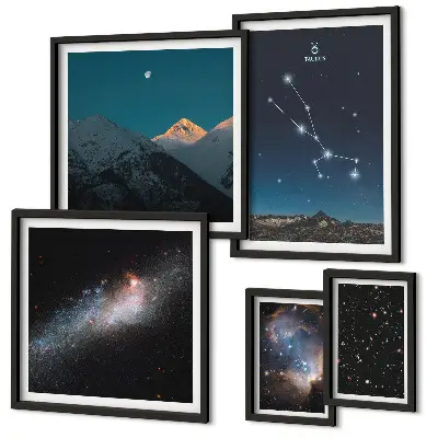 Galeria de parede paisagens estelares cósmicas noturnas