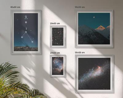 Conjunto de 5 quadros com moldura Motivos cósmicos do céu noturno