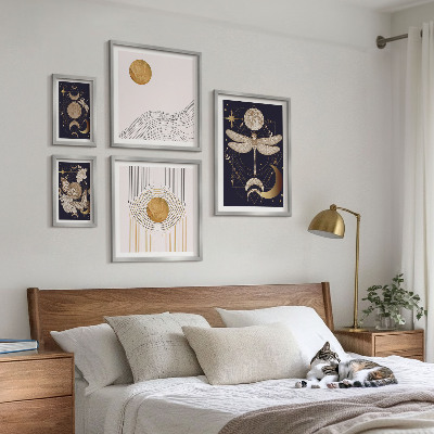 Galeria de parede Motivos estilosos de insetos espaciais