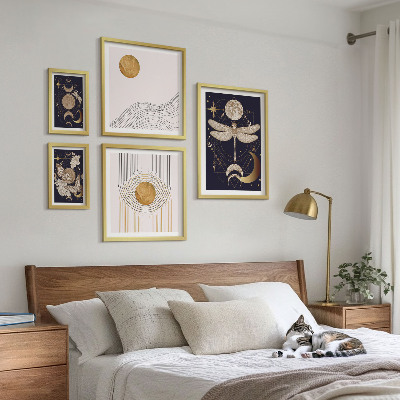 Galeria de parede Motivos estilosos de insetos espaciais