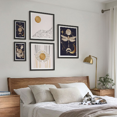 Galeria de parede Motivos estilosos de insetos espaciais