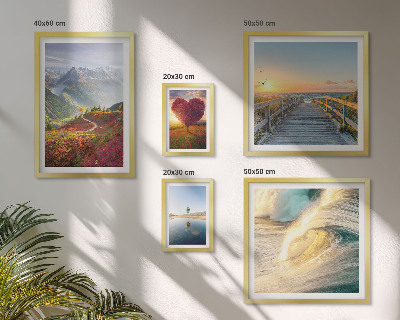Parede galeria de quadros Paisagens montanhas corações ondas balões