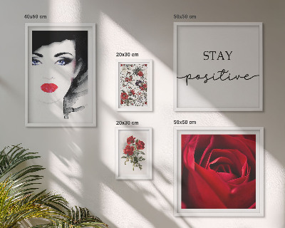 Conjunto de 5 quadros decorativos Retratos de mulheres com flores em estilo vintage