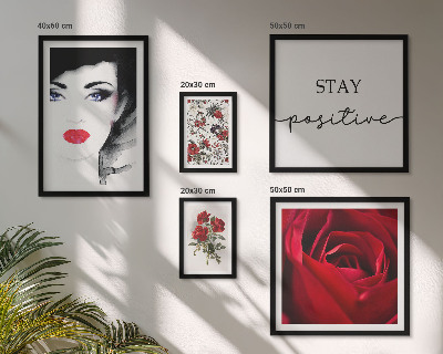Conjunto de 5 quadros decorativos Retratos de mulheres com flores em estilo vintage