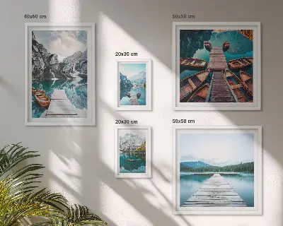 Galeria de parede paisagens de montanhas e caminhos aquáticos