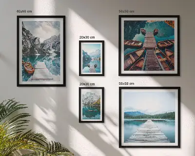 Galeria de parede paisagens de montanhas e caminhos aquáticos