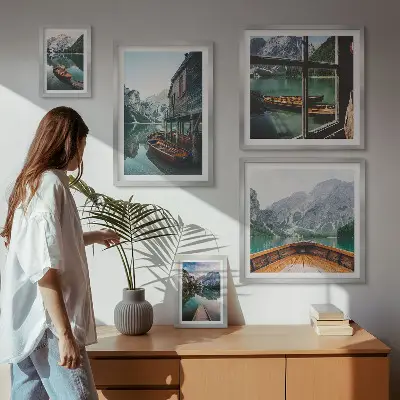 Galeria de quadros para parede paisagem montanhosa com lagos de paz