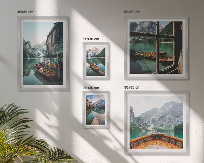 Parede galeria de quadros paisagem montanhosa com lagos paz