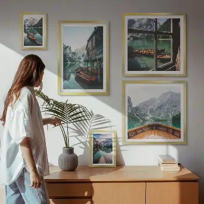 Galeria de quadros para parede paisagem montanhosa com lagos de paz